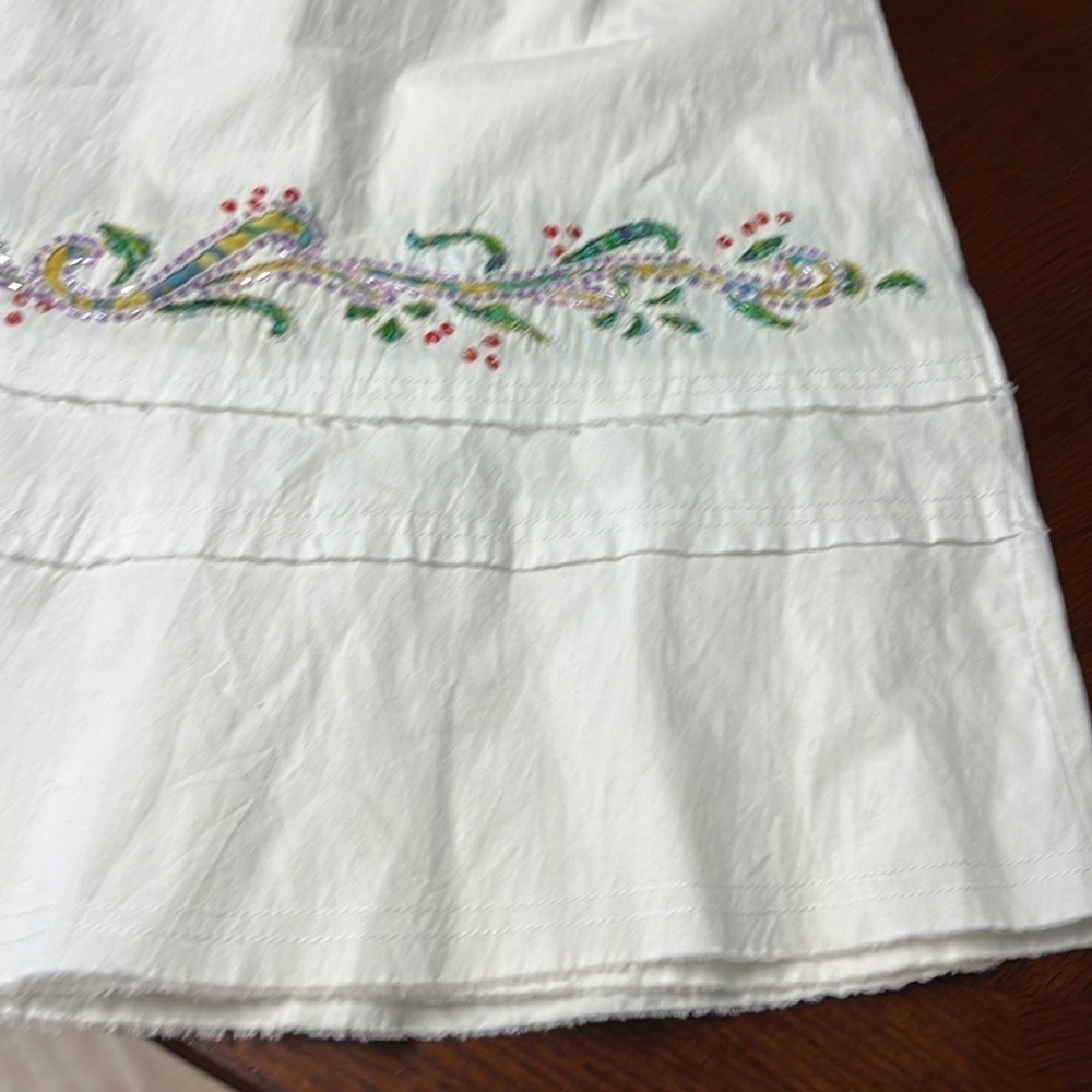 VTG Frivolous,M, Hand-Crafted, A-Line Percale-Feel Delicately Embroidered,EUC - Picture 5 of 10